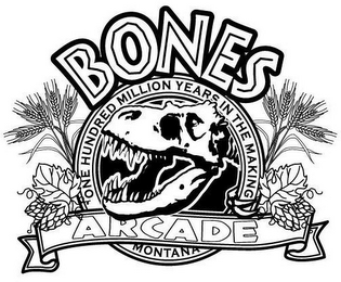 BONES ONE HUNDRED MILLION YEARS IN THE MAKING ARCADE MONTANA logo