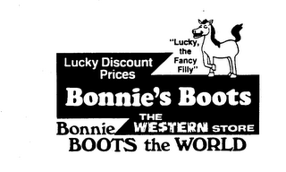 BONNIE BOOTS THE WESTERN STORE BONNIE BOOTS THE WORLD LUCKY DISCOUNT PRICES logo