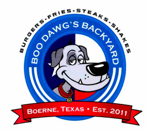 BOO DAWG'S BACKYARD BURGERS - FRIES - STEAKS - SHAKES BOERNE, TEXAS · EST. 2011 B logo