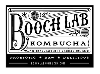 BOOCH LAB KOMBUCHA HANDCRAFTED IN CHARLESTON, SC PROBIOTIC RAW DELICIOUS BOOCHLABKOMBUCHA.COM logo