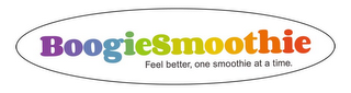 BOOGIESMOOTHIE FEEL BETTER ONE, SMOOTHIE AT A TIME. logo