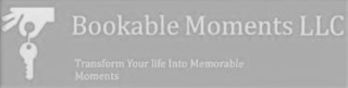 BOOKABLE MOMENTS LLC TRANSFORM YOUR LIFE INTO MEMORABLE MOMENTS logo