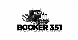 BOOKER 351 THE SAUCE THAT KEEPS ON TRUCKING! logo