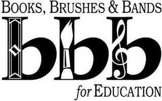 BOOKS, BRUSHES & BANDS BBB FOR EDUCATION logo