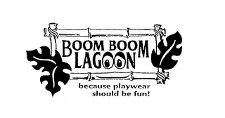 BOOM BOOM LAGOON BECAUSE PLAYWEAR SHOULD BE FUN! logo