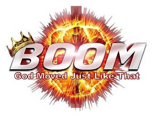 BOOM GOD MOVED JUST LIKE THAT logo