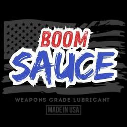 BOOM SAUCE WEAPONS GRADE LUBRICANT MADE IN USA logo