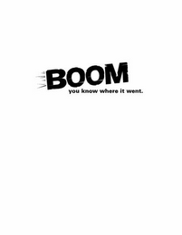 BOOM YOU KNOW WHERE IT WENT logo