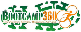 BOOTCAMP 360. ACCOUNTABILITY. EXERCISE. MOTIVATION. NUTRITION. logo