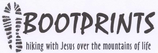 BOOTPRINTS HIKING WITH JESUS OVER THE MOUNTAINS OF LIFE logo