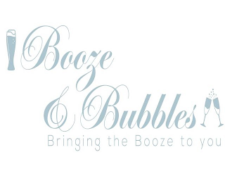 BOOZE AND BUBBLES BRINGING THE BOOZE TO YOU logo