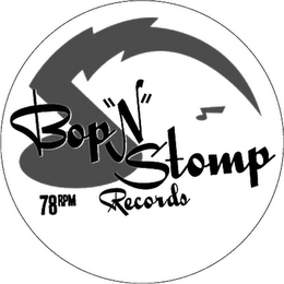 BOP "N" STOMP RECORDS 78 RPM logo