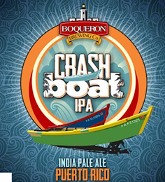 BOQUERÓN BREWING CO.,  CRASH, BOAT, IPA, INDIA PALE ALE, PUERTO RICO, P.R.18.0265, P.R. 67.1727 logo