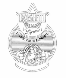 BORGHETTI SPECIALITA ITALIANA DAL 1860 LIQUORE DI VERO CAFFE ESPRESSO logo