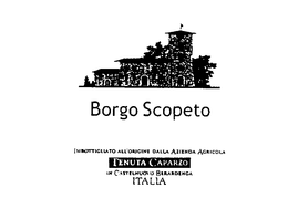 BORGO SCOPETO IMBOTTIGLIATO ALL'ORIGINE DALLA AZIENDA AGRICOLA TENUTA CAPARZO IN CASTELNUOVA BERARDENGA ITALLA logo
