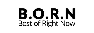 B.O.R.N BEST OF RIGHT NOW logo