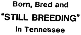 BORN, BRED AND "STILL BREEDING" IN TENNESSEE logo