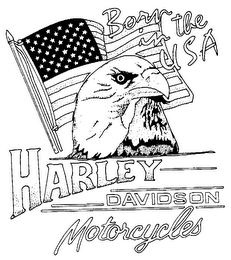 BORN IN THE USA HARLEY DAVIDSON MOTORCYCLES logo