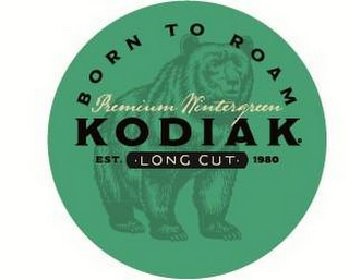 BORN TO ROAM PREMIUM WINTERGREEN KODIAK EST. 1980 LONG CUT logo