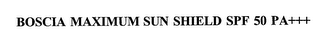 BOSCIA MAXIMUM SUN SHIELD SPF 50 PA+++ logo