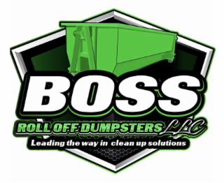 BOSS ROLL OFF DUMPSTERS LLC LEADING THE WAY IN CLEAN UP SOLUTIONS logo