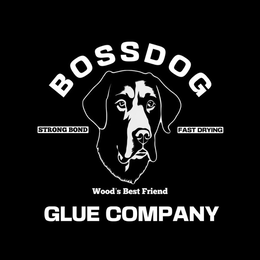 BOSSDOG GLUE COMPANY STRONG BOND FAST DRYING WOOD'S BEST FRIEND logo