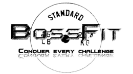BOSSFIT CONQUER EVERY CHALLENGE STANDARD 45 LB 2.4 KG logo