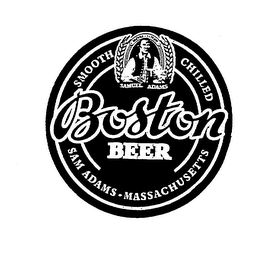 BOSTON BEER SMOOTH CHILLED SAMUEL ADAMS SAM ADAMS MASSACHUSETTS logo