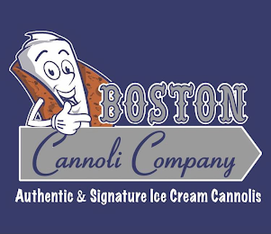 BOSTON CANNOLI COMPANY AUTHENTIC & SIGNATURE ICE CREAM CANNOLIS logo