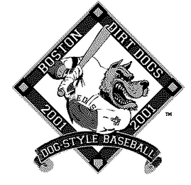 BOSTON DIRT DOGS 2001 DOG-STYLE BASEBALL logo