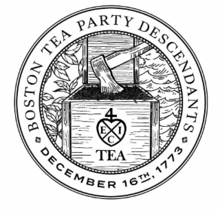 BOSTON TEA PARTY DESCENDANTS DECEMBER 16TH, 1773 4 EIC TEA logo