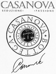 BOTTEGA · CASANOVA · BOTTEGA · CASANOVA · SEDUZIONE · · PASSIONE CASANOVA logo