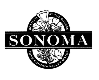 BOTTLED AT THE SOURCE SONOMA PURE SONOMA VALLEY WATER logo
