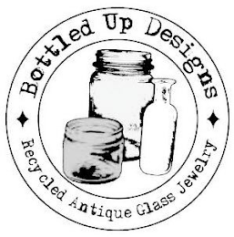 BOTTLED UP DESIGNS RECYCLED ANTIQUE GLASS JEWELRY logo