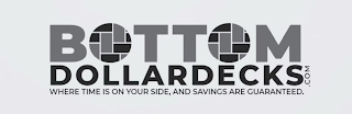 BOTTOMDOLLARDECKS.COM WHERE TIME IS ON YOUR SIDE, AND SAVINGS ARE GUARANTEED logo