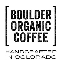 BOULDER ORGANIC COFFEE HANDCRAFTED IN COLORADO logo