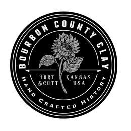 BOURBON COUNTY CLAY FORT SCOTT KANSAS USA HAND CRAFTED HISTORY logo