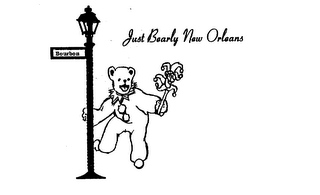 BOURBON JUST BEARLY NEW ORLEANS logo