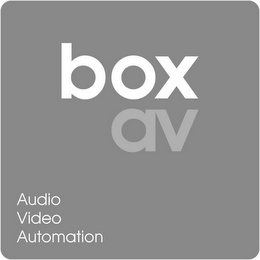 BOX AV AUDIO VIDEO AUTOMATION logo