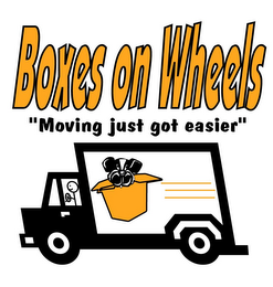 BOXES ON WHEELS "MOVING JUST GOT EASIER" logo