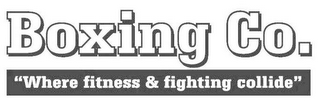 BOXING CO. "WHERE FITNESS & FIGHTING COLLIDE" logo