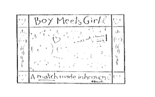 BOY MEETS GIRL A MATCH MADE IN HEAVEN ABOVE logo