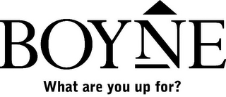 BOYNE WHAT ARE YOU UP FOR? logo
