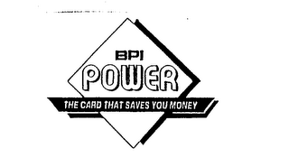 BPI POWER THE CARD THAT SAVES YOU MONEY logo