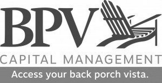 BPV CAPITAL MANAGEMENT ACCESS YOUR BACK PORCH VISTA. logo