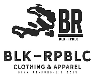 BR BLK-RPBLC BLK-RPBLC CLOTHING & APPAREL BLAK RE-PUHB- LLC 2014 logo