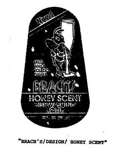 BRACH'S HONEY SCENT DISHWASHING LIQUID NEW! MILD WHILE YOU DO DISHES "BRACH'S/DESIGN/ HONEY SCENT" logo