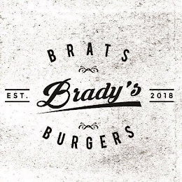 BRADY'S BRATS BURGERS EST. 2018 logo