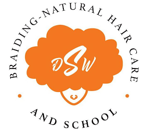 BRAIDING - NATURAL HAIR CARE · AND SCHOOL · DSW logo