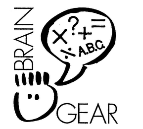 BRAIN GEAR  × ? + =  ÷  A.B.C. logo